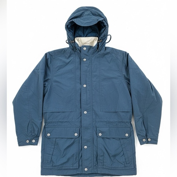 L.L. Bean Men's Navy Hooded Raincoat - Picture 1 of 2